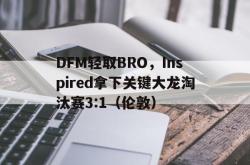 开云体育平台APP-DFM轻取BRO，Inspired拿下关键大龙淘汰赛3:1（伦敦）